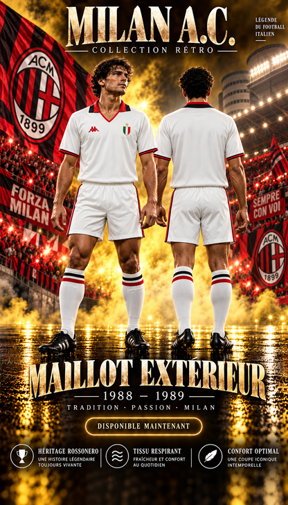 Milan AC extérieur 1988-1989 – Affiche rétro