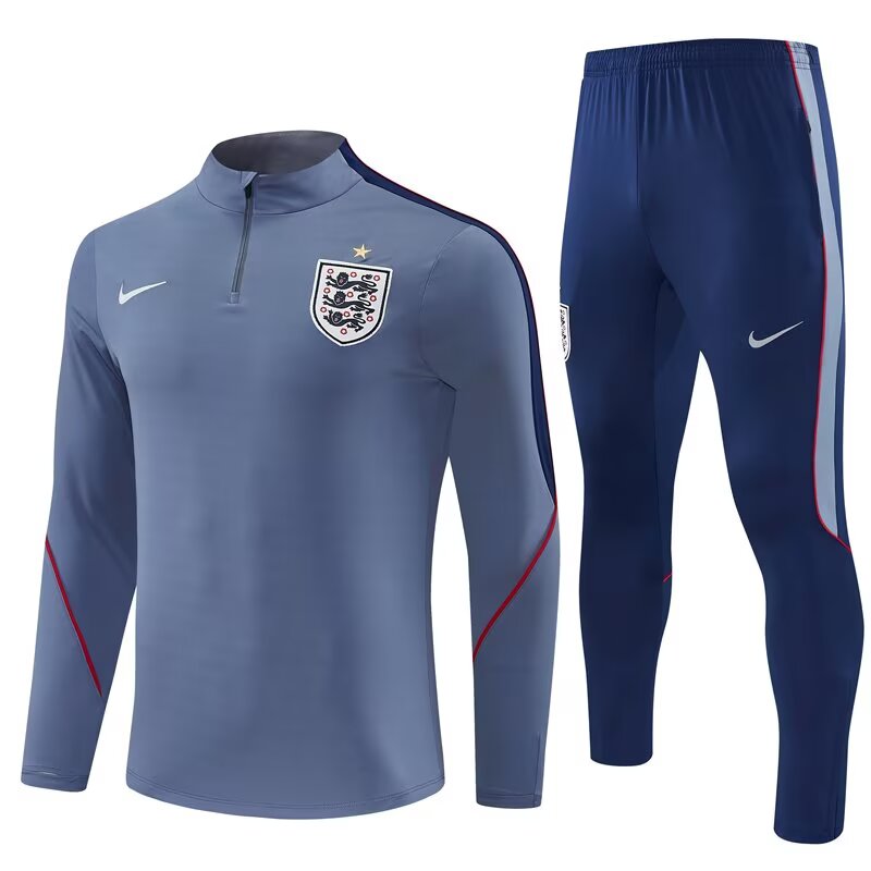 Survêtement Angleterre Gris & Bleu 2026/2027 – Ensemble Training Football Premium Homme
