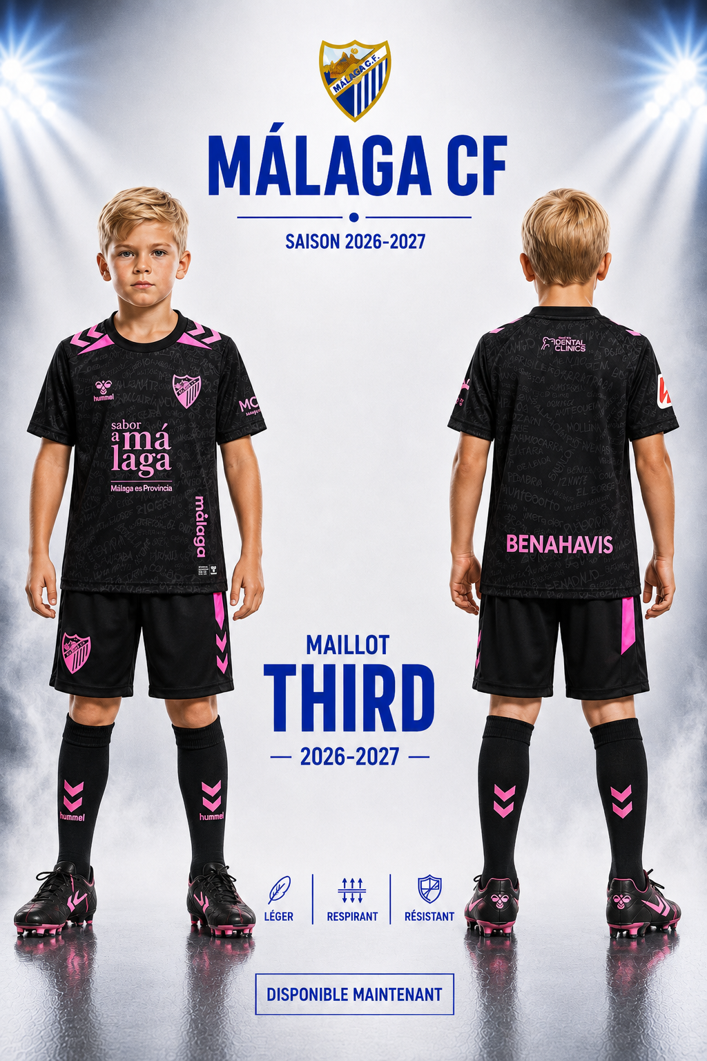 Maillot Málaga CF Third 2026-2027 – Noir et Rose