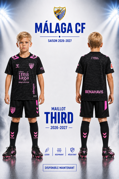 Maillot Málaga CF Third 2026-2027 – Noir et Rose