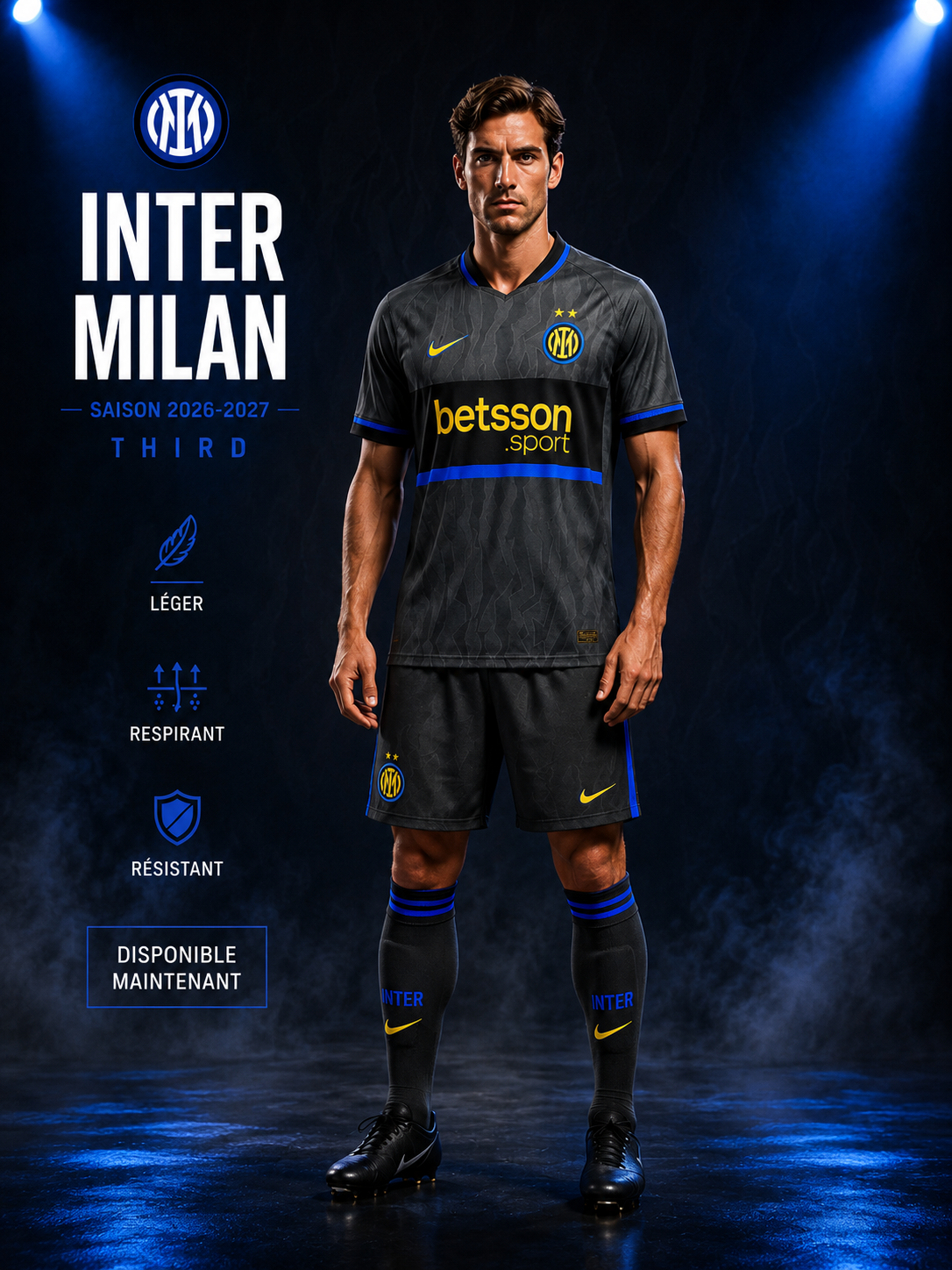 Maillot Third Inter Milan 2026-2027 Gris Anthracite Bleu & Jaune