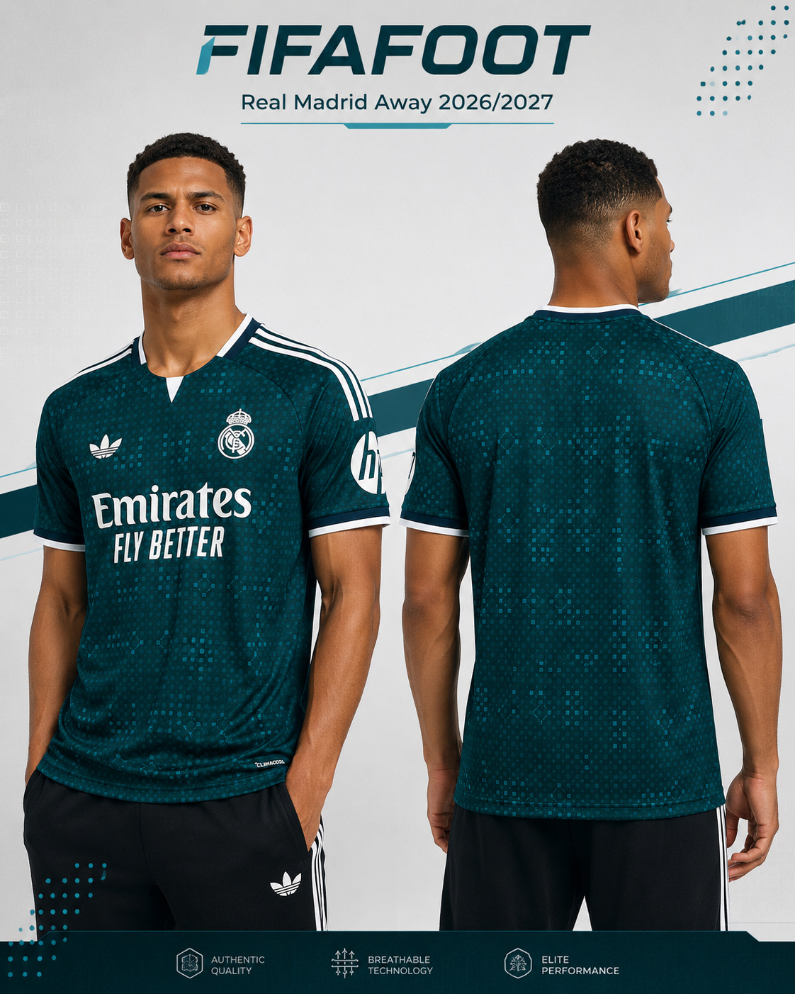 Maillot Real Madrid Extérieur 2026-2027 Vert | Jersey Away Adidas Football