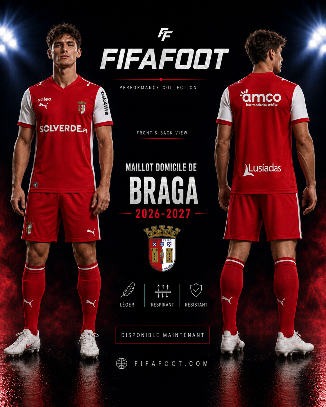 Maillot Braga 2026-2027 Domicile Rouge – Jersey Football SC Braga Homme