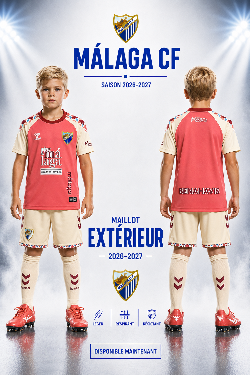 Maillot Málaga CF Extérieur 2026-2027 – Rose et Blanc