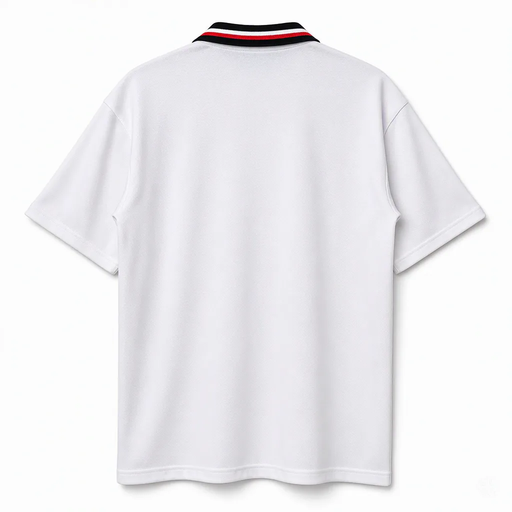 Maillot Manchester United Extérieur 1998-1999 rétro Umbro, blanc, vue de dos