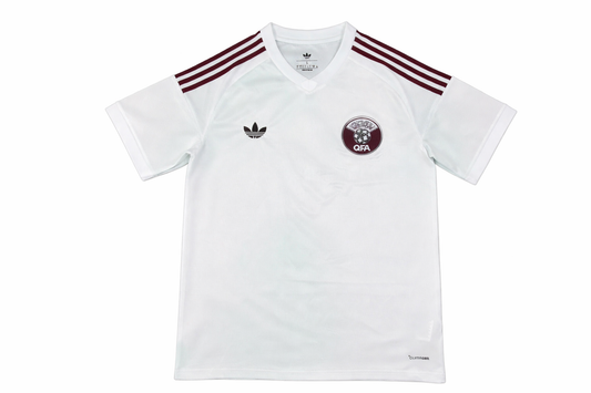 Maillot Qatar Extérieur 2026-2027 🇶🇦 – Jersey Officiel Blanc & Bordeaux | FIFAFOOT