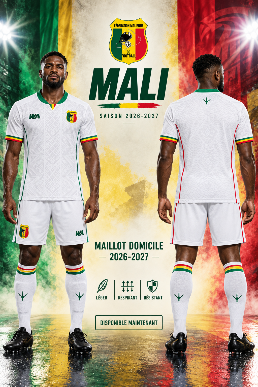 Maillot Mali Domicile 2026-2027 | Jersey Football Équipe Nationale du Mali