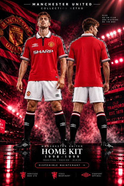 Maillot Rétro Manchester United Domicile 1998-1999