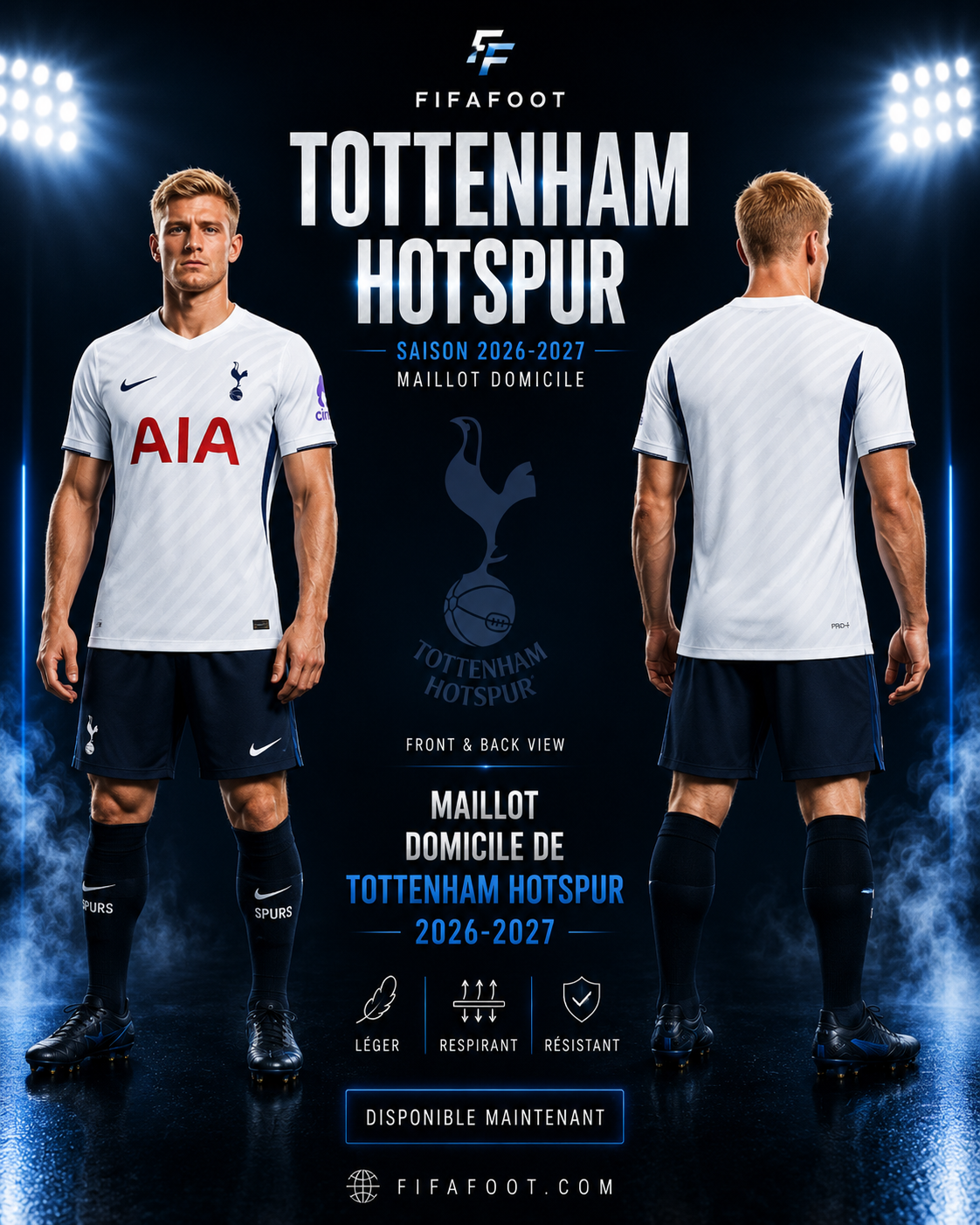 Maillot Tottenham Domicile 2026/2027 Blanc – Jersey Football Homme Nike Officiel | FIFAFOOT