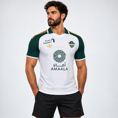 Al-Ahli Saudi maillot extérieur blanc vert 2026/27 mannequin