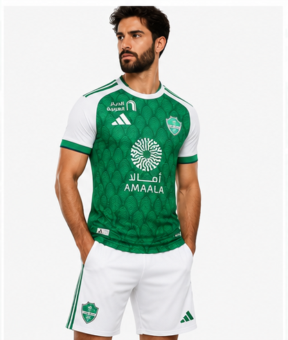 Al-Ahli Saudi maillot domicile 2026/2027 vert blanc – mannequin