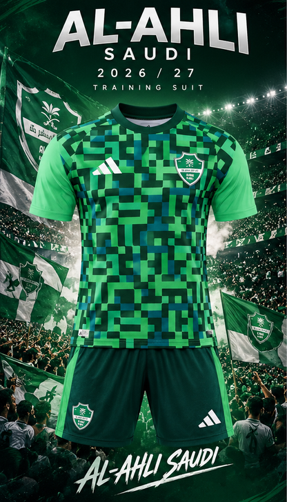 Al Ahli Saudi maillot entraînement vert 2026 2027 affiche — maillot vendu seul