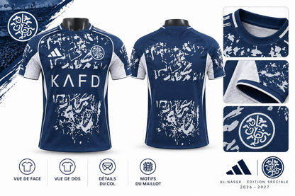Maillot Al-Nassr 2026–2027 édition spéciale bleu marine — details