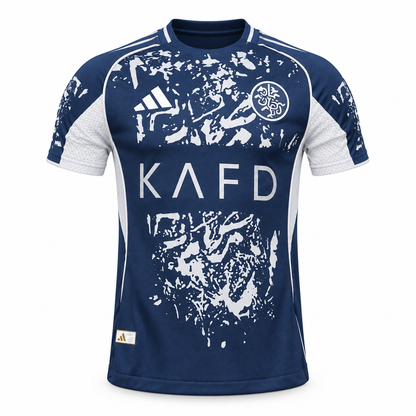 Maillot Al-Nassr 2026–2027 édition spéciale bleu marine — face