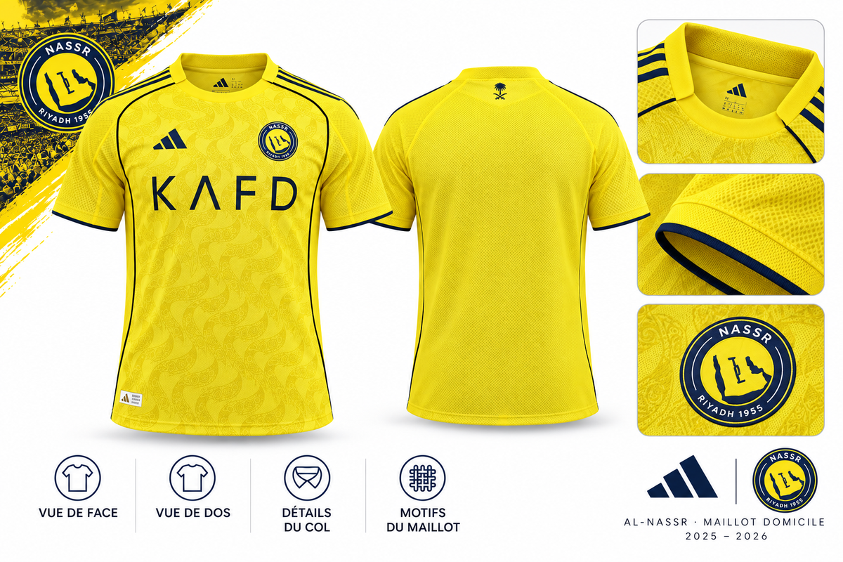 Maillot Al-Nassr domicile 2025–2026 — details