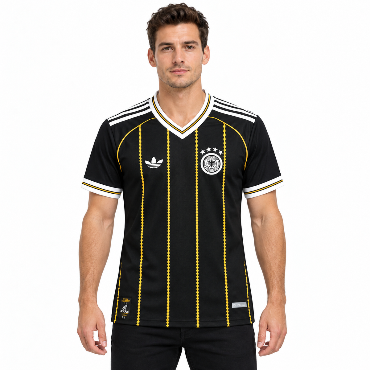 Maillot Allemagne Third Away 2026-2027 noir et or — mannequin
