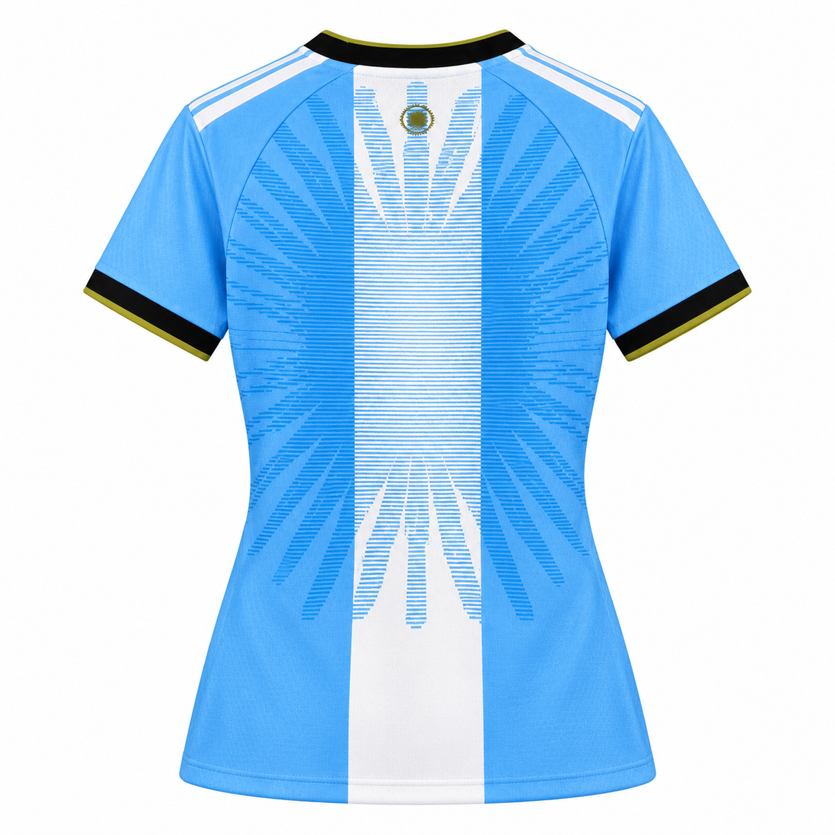 Maillot Argentine Messi Farewell commémoratif femme 2026, vue de dos sur fond blanc