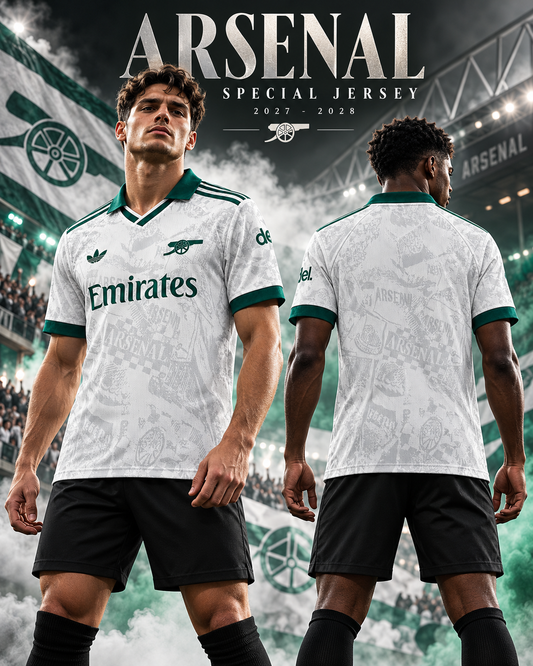 Affiche Arsenal Special Jersey 2027/28 blanc gris vert