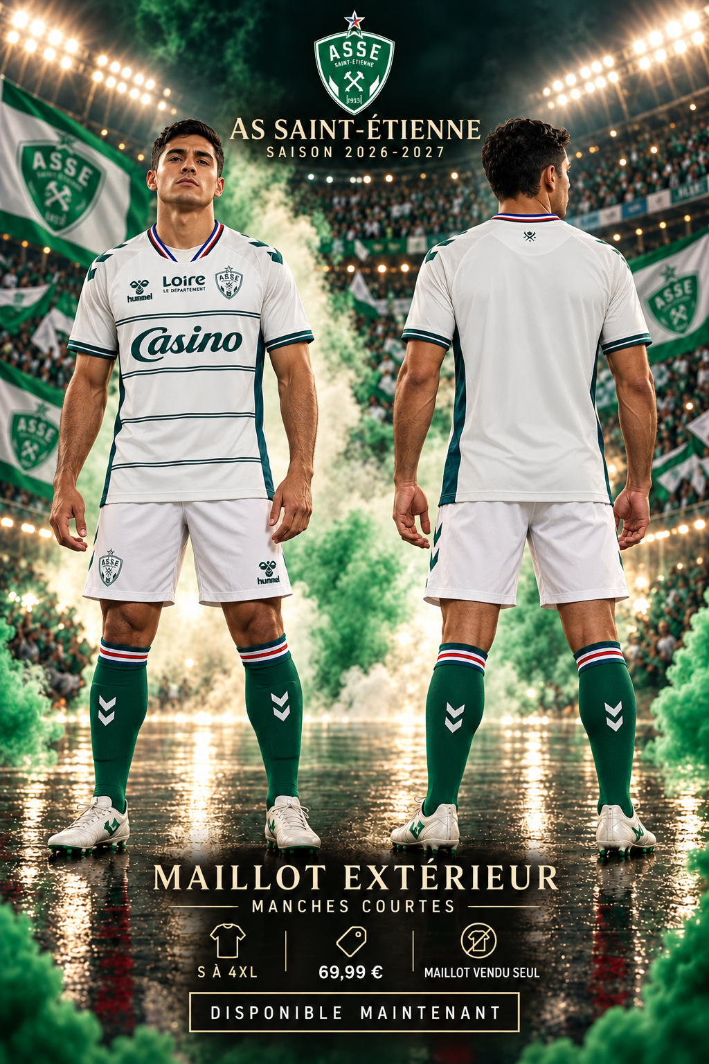 Affiche Saint-Étienne extérieur 2026-2027 face et dos