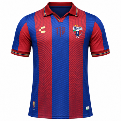 Maillot Atlante FC domicile 2026-2027 rouge et bleu – Vue de face