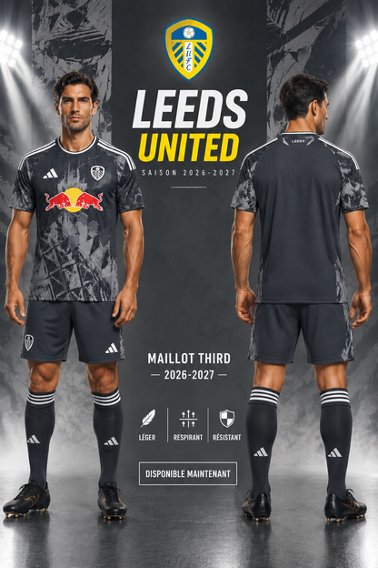 Maillot Leeds United Third 2026-2027 Noir | Jersey Football Leeds United