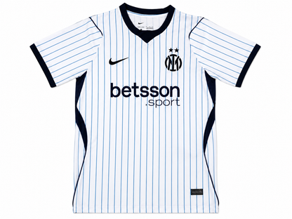 Maillot Extérieur Inter Milan 2026-2027 Blanc à Fines Rayures Bleues