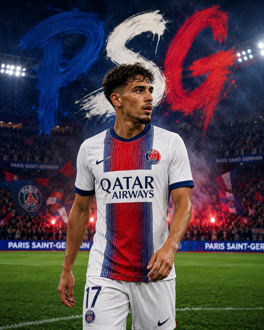 Maillot PSG Extérieur 2026/2027 – Paris Saint-Germain Blanc Bleu et Rouge