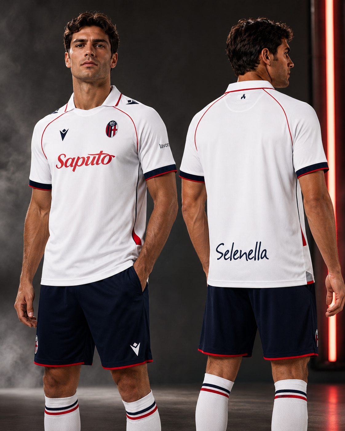 Maillot Extérieur Bologne FC 2026-2027 Blanc Rouge & Bleu Marine