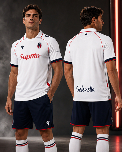 Maillot Extérieur Bologne FC 2026-2027 Blanc Rouge & Bleu Marine