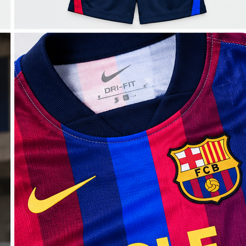 Ensemble enfant FC Barcelone x Golf Wang El Clásico 2026/27 maillot et short - detail