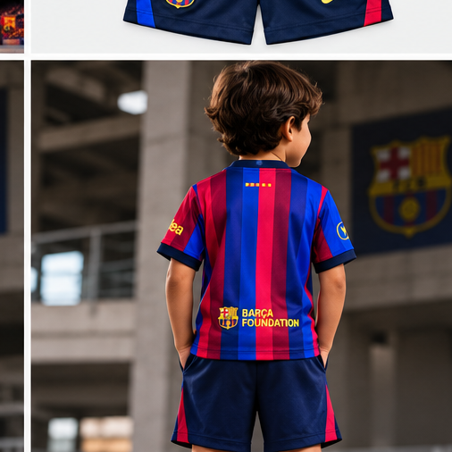 Ensemble enfant FC Barcelone x Golf Wang El Clásico 2026/27 maillot et short - mannequin-dos
