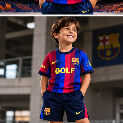 Ensemble enfant FC Barcelone x Golf Wang El Clásico 2026/27 maillot et short - mannequin-face