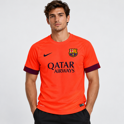 FC Barcelone maillot extérieur rétro corail 2014/2015 mannequin
