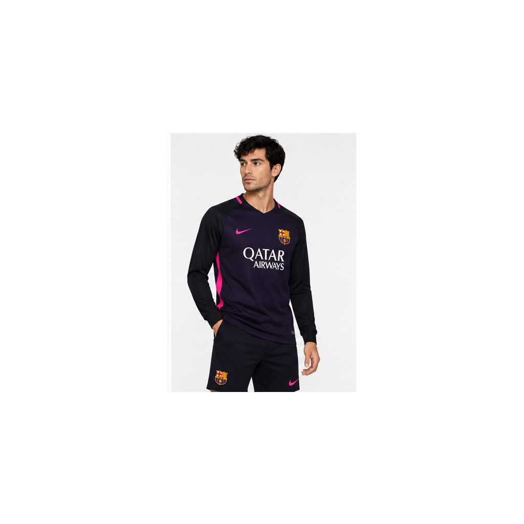 Barcelone extérieur rétro 2016/17 manches longues mannequin