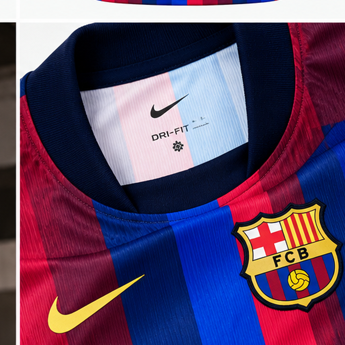 Barcelone x Golf Wang El Clasico rouge bleu 2026/27 - detail