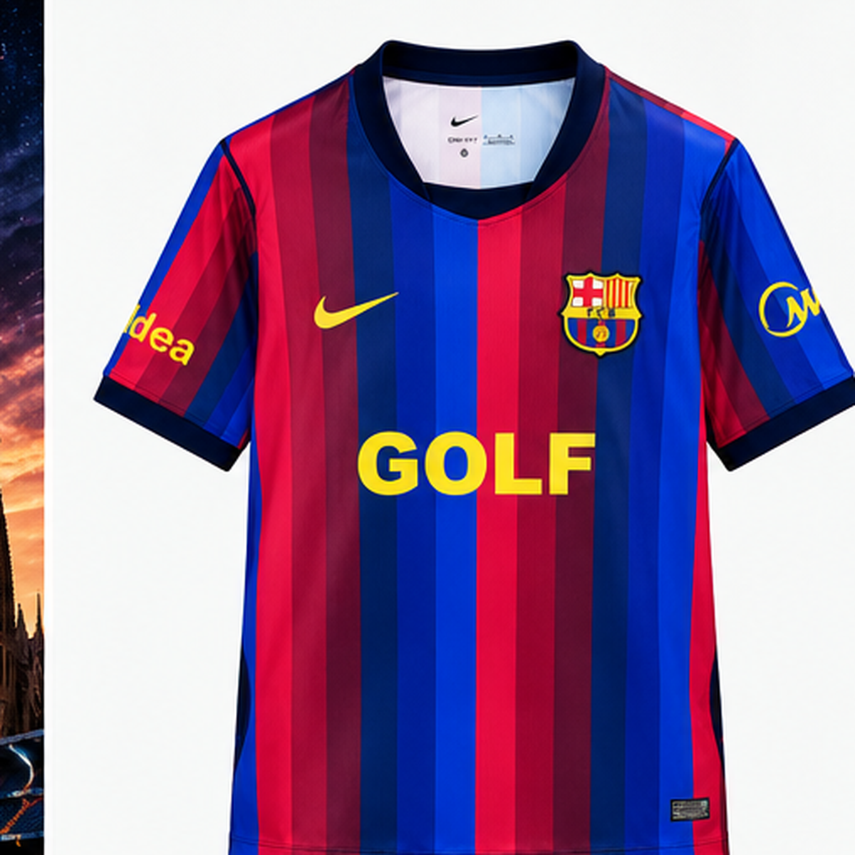 Barcelone x Golf Wang El Clasico rouge bleu 2026/27 - face