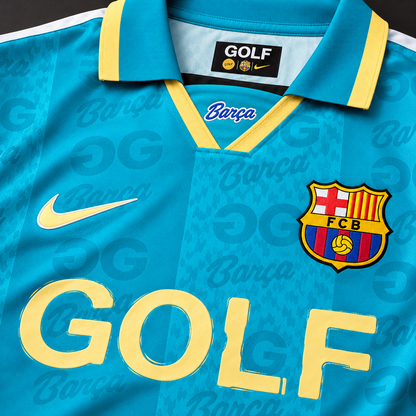 FC Barcelone x Golf Wang El Clásico 2026/27 bleu turquoise – detail