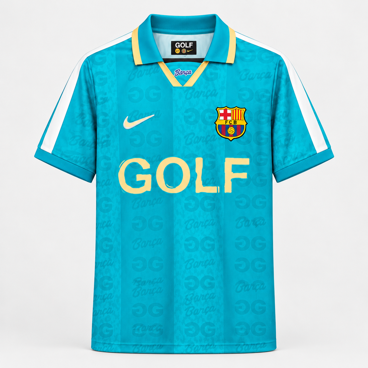 FC Barcelone x Golf Wang El Clásico 2026/27 bleu turquoise – face