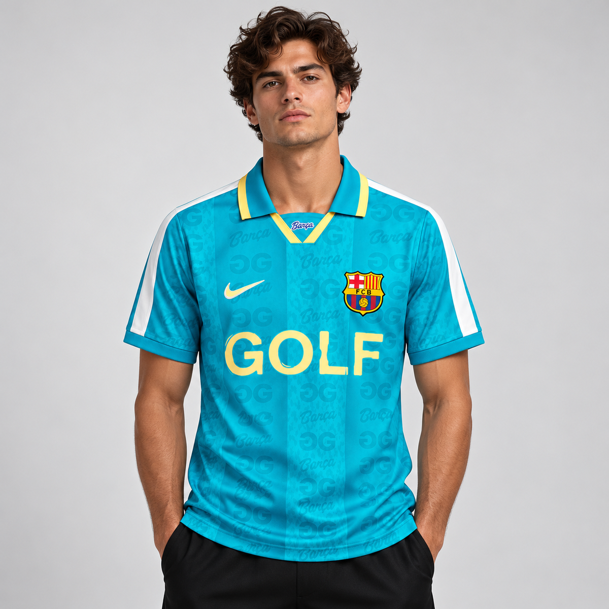 FC Barcelone x Golf Wang El Clásico 2026/27 bleu turquoise – mannequin-face