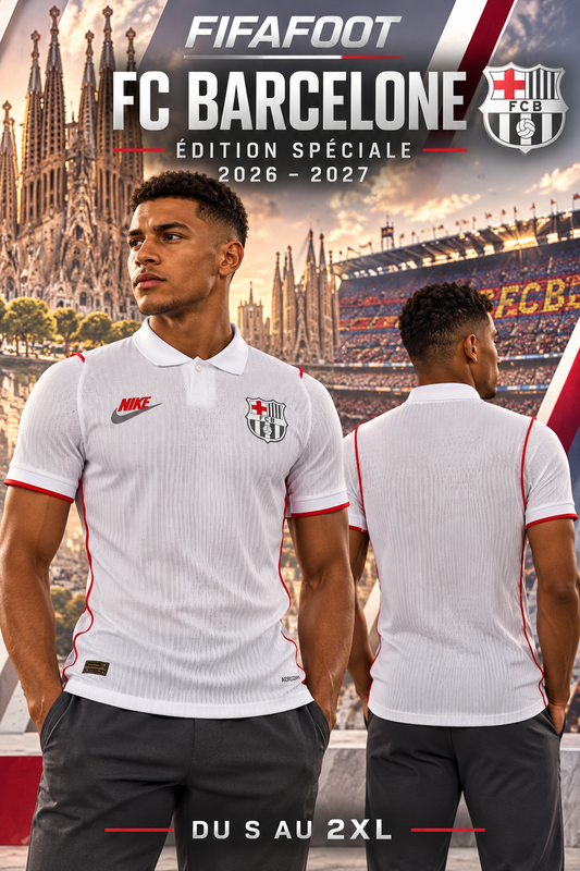 Maillot FC Barcelone édition spéciale blanc 2026-2027 — affiche