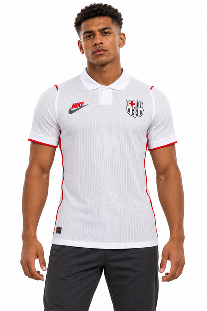 Maillot FC Barcelone édition spéciale blanc 2026-2027 — mannequin