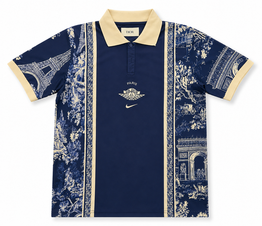 Polo Style PSG x Dior x Air Jordan Bleu Marine & Beige – Design Paris Luxe Homme