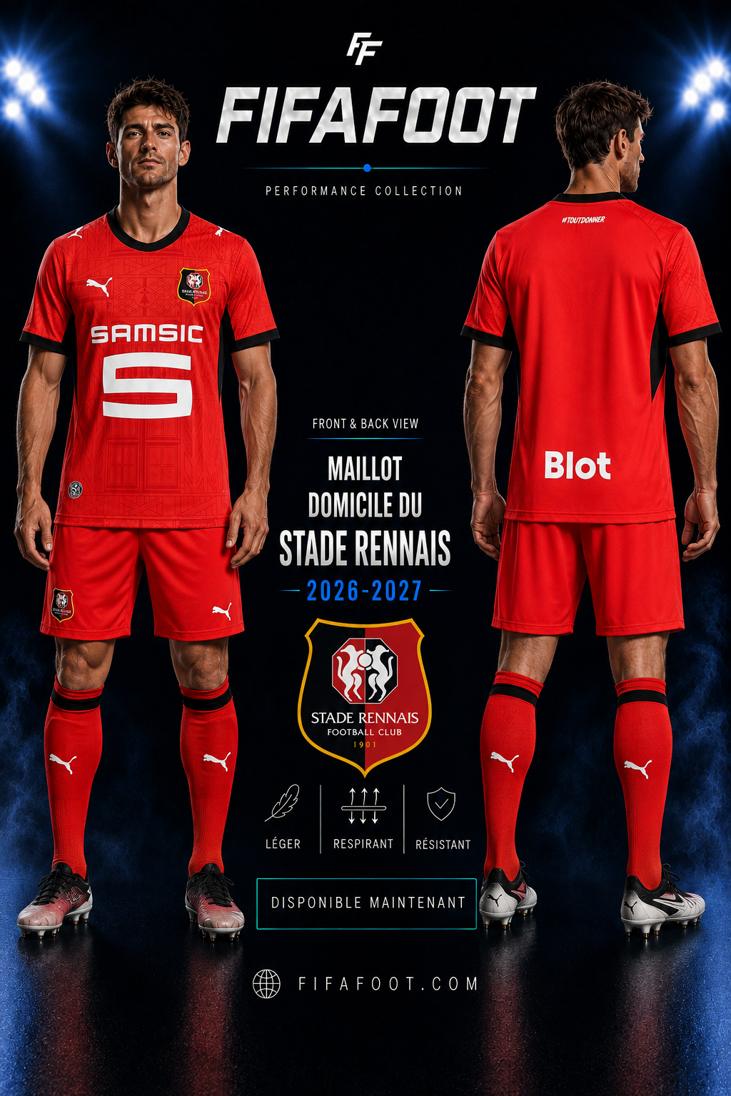 Maillot Stade Rennais Domicile 2026-2027 Rouge – Jersey Football Rennes SRFC
