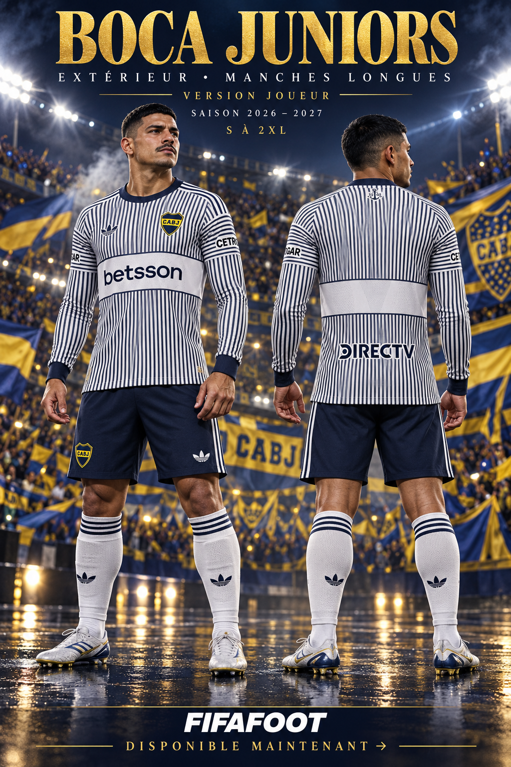 Maillot Boca Juniors extérieur 2026-2027 version joueur manches longues – poster