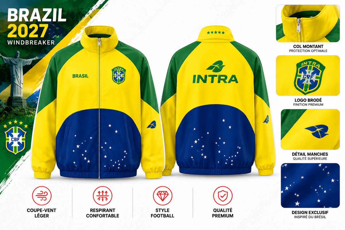 Brazil 2027 Windbreaker Football Clothing - détails produit