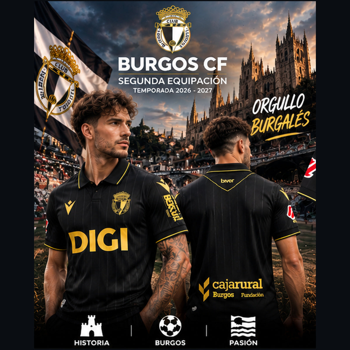 Affiche premium Burgos CF extérieur 2026-2027 - face et dos