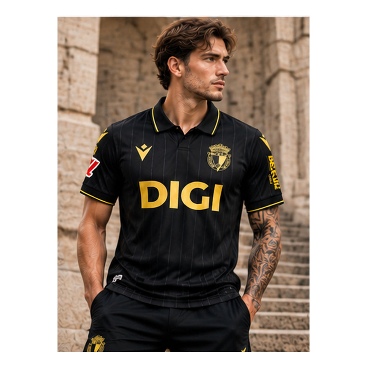 Maillot extérieur Burgos CF 2026-2027 porté par un mannequin masculin