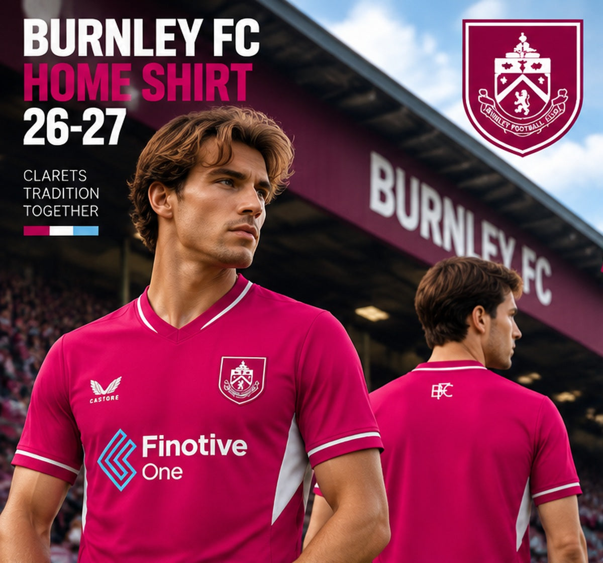 Affiche premium maillot Burnley domicile 2026-2027