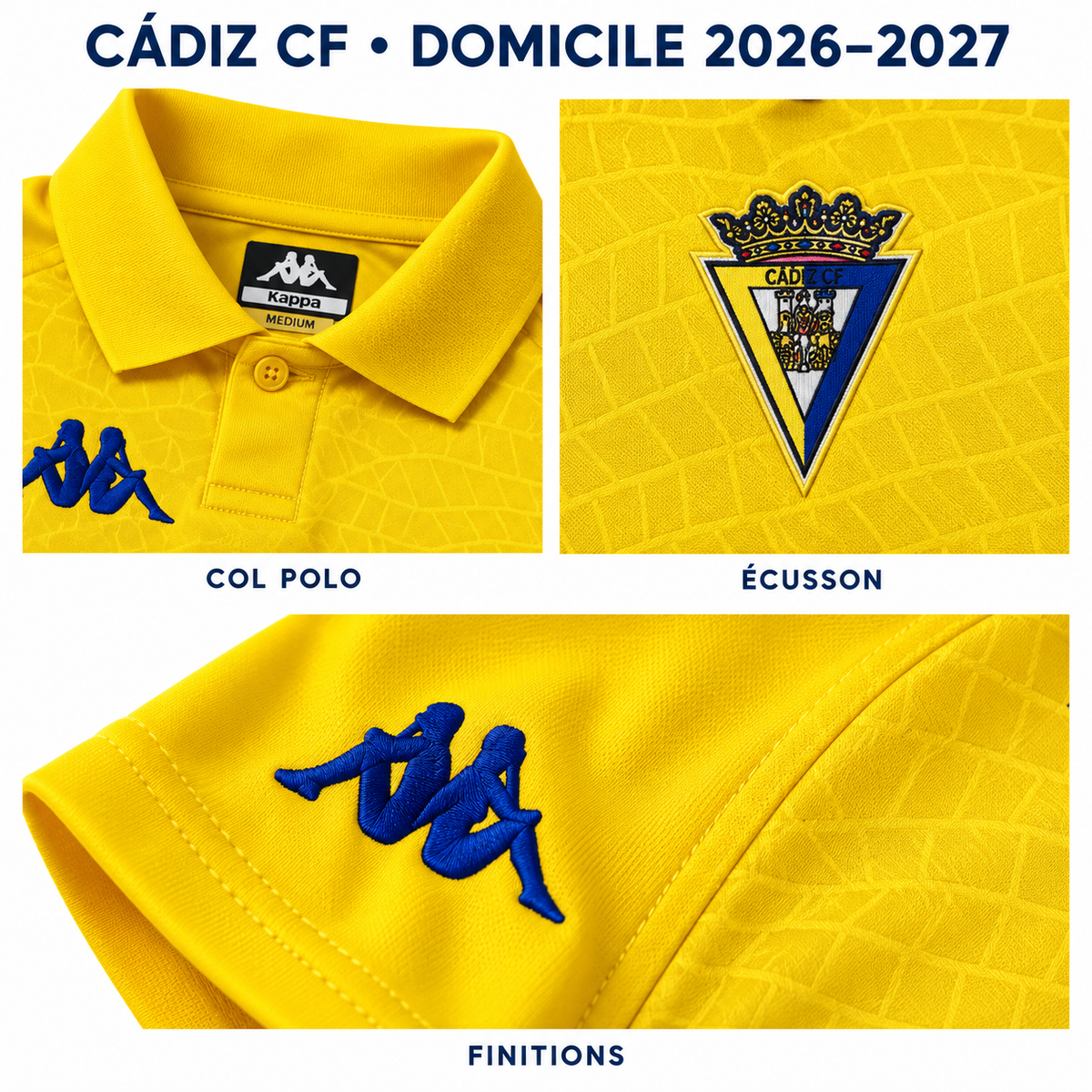 Maillot Cádiz CF domicile 2026-2027 – détails