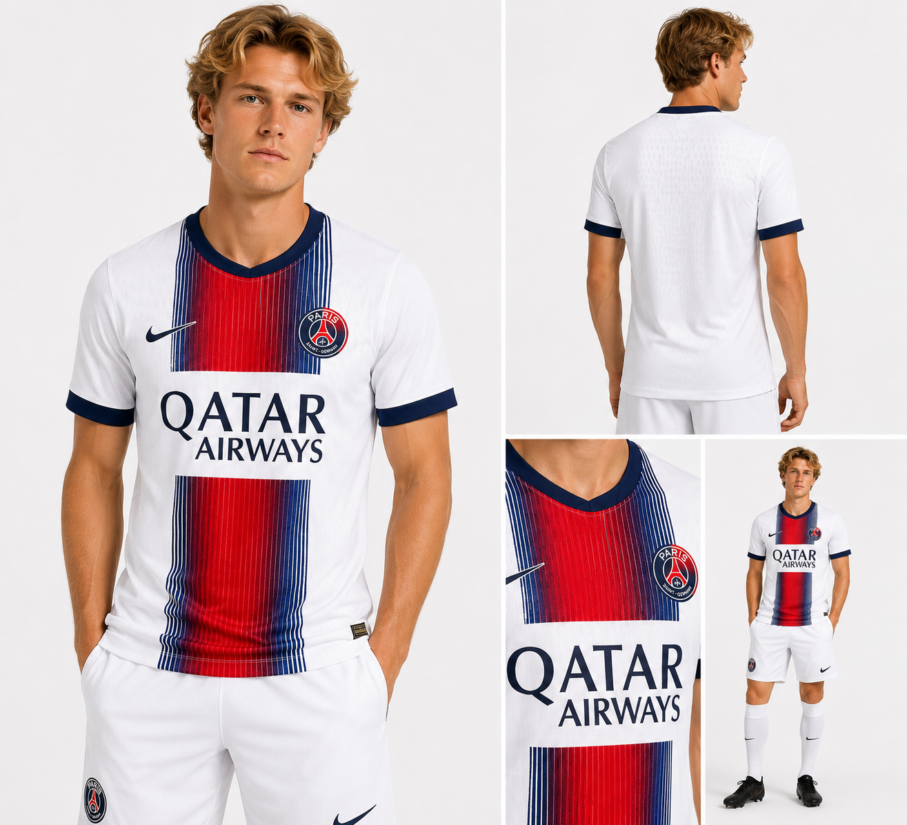 Maillot PSG Extérieur 2026/2027 – Paris Saint-Germain Blanc Bleu et Rouge